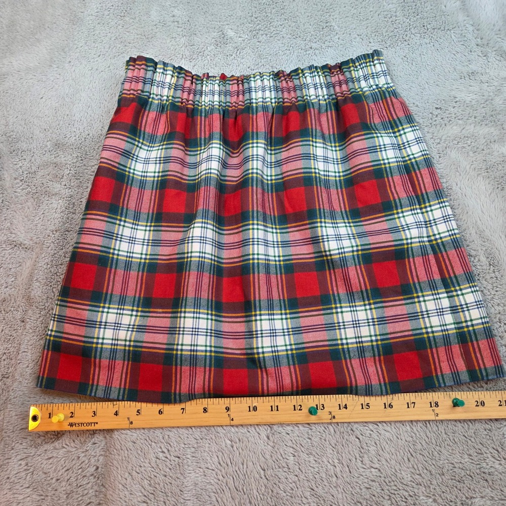 J.Crew Tartan Plaid Elastic Waist‎ Mini Skirt Womens 6 Red